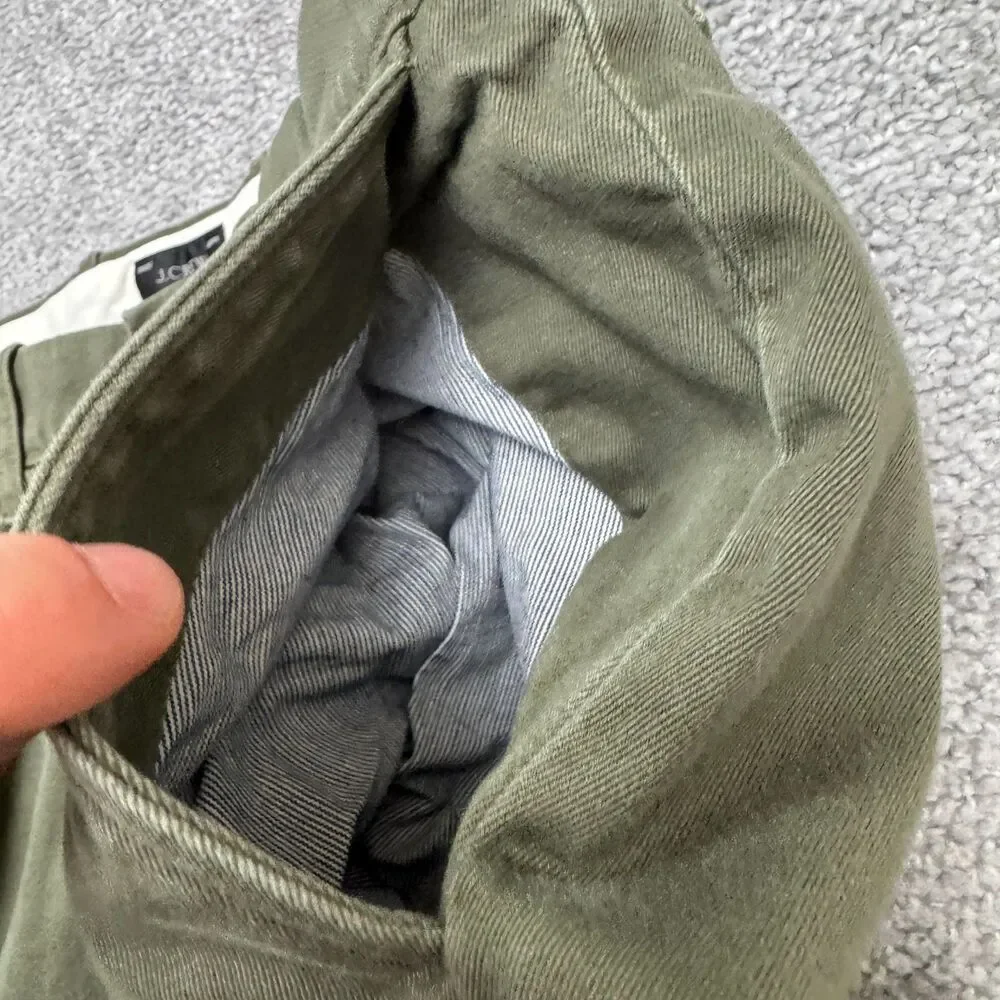 J.Crew 484 Slim Fit Chino Pants Mens 28x30 Olive Green Tapered Flat Front Cotton